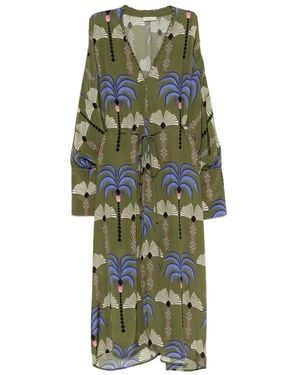 Anjuna Cassandra Palm-Print Maxi Dress - Green