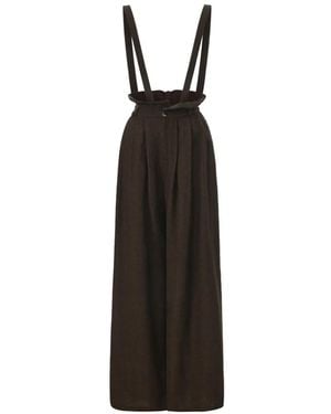 ili node Val Suspender-Strap Trousers - Black