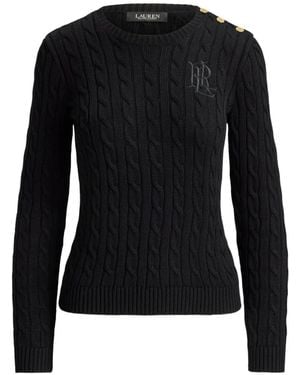 Ralph Lauren Pull En Maille Torsadée - Noir