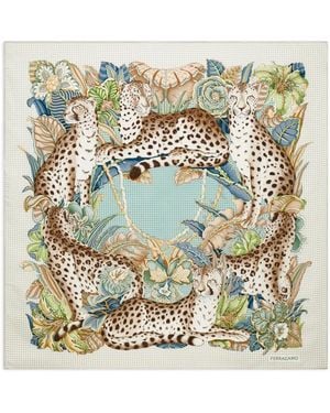 Ferragamo Printed Silk Foulard - Metallic
