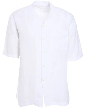120% Lino Short-Sleeve Linen Shirt - White