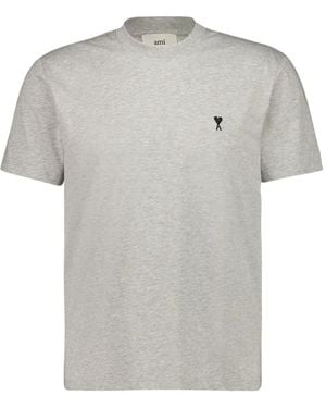 Ami Paris Katoenen T-Shirt - Grijs
