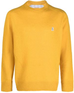Undercover Logo-Patch Wool Jumper - Yellow