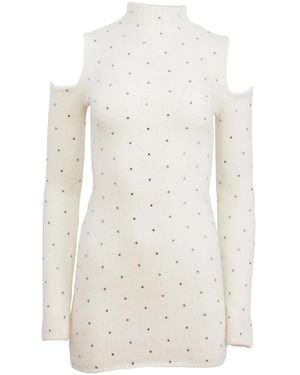 Fleur du Mal Embellished Mini Dress - White