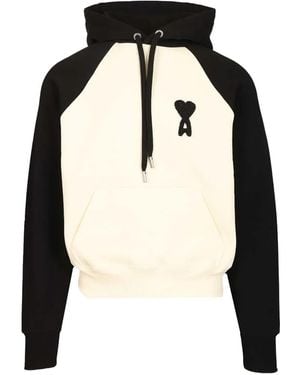 Ami Paris Sudadera Ami De Coeur Con Capucha - Negro