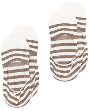 ANT45 Lot De Deux Paires De Chaussettes À Rayures - Blanc