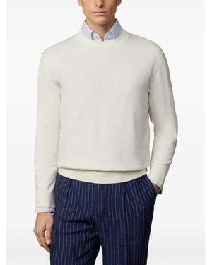 Hackett Embroidered Cotton Jumper - White