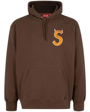 Supreme S Logo Hoodie - Brown