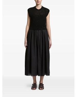 Peserico Sequin-Embellished Midi Dress - Black