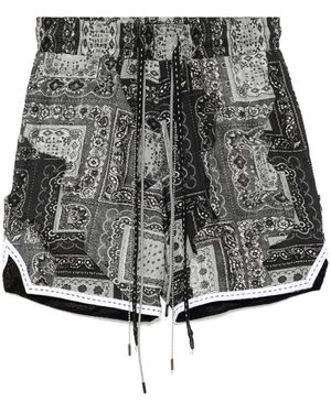 Mostly Heard Rarely Seen Paisley Cut-Me-Up Shorts - Grey