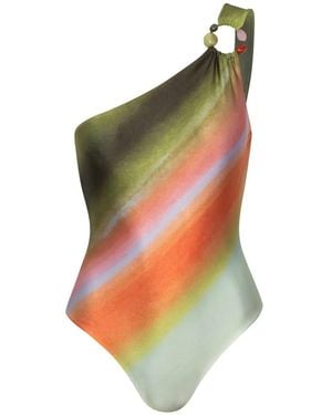 Baobab Saka Asymmetrisch Badpak Met Ringdetail - Groen