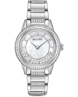 Bulova Turnstyle Armbanduhr Mit Kristallen 32Mm - Weiß