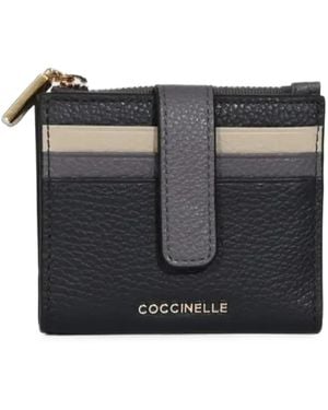 Coccinelle Pebbled Tricolour Wallet - Black