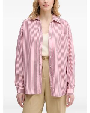 Benetton Striped Chest-Pocket Shirt - Pink