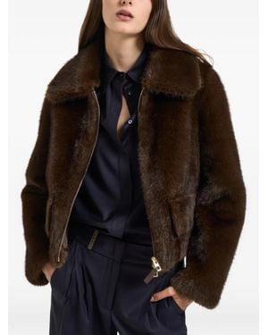 Bully Faux-Fur Single-Breasted Coat - Black