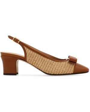 Ferragamo Vara Bow Slingbacks - Brown