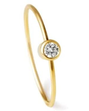Shihara 18Kt One-Stone 01 Diamond Single Hoop Earring - White