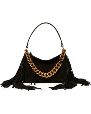 Twinset Sac Porté Épaule Liliane Médium À Franges - Black