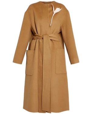 Erdem Belted Oversized Coat - Natural