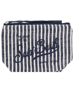 MC2 Saint Barth Gestreifte Aline Clutch - Weiß