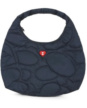 AAPE BY A BATHING AP Quilted Heart-Patch Tote Bag - Blue