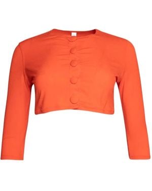 Lisa Marie Fernandez Buttoned Beach Cardigan - Orange