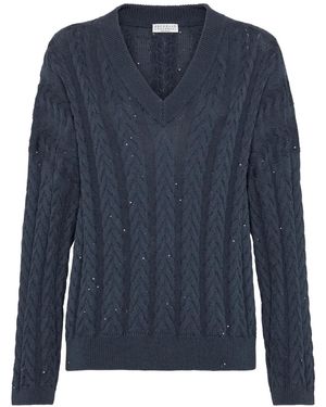 Brunello Cucinelli Dazzling セーター - ブルー