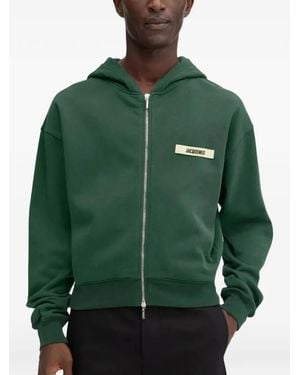 Jacquemus Hoodie Zippé À Logo - Vert
