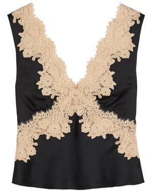 RIXO London Emmie Lace-Trim Sleeveless Top - Black