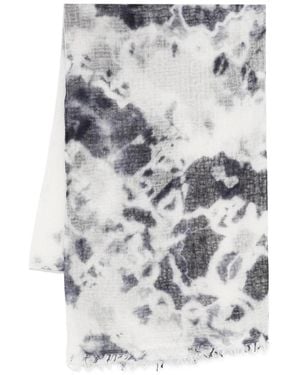 Suzusan Tie-Dye Fringed Scarf - Grey