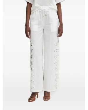 Patrizia Pepe Lace-Insert Drawstring Pants - White