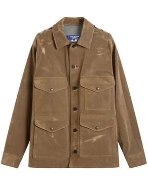Junya Watanabe Jacke mit karierten Einsätzen - Braun