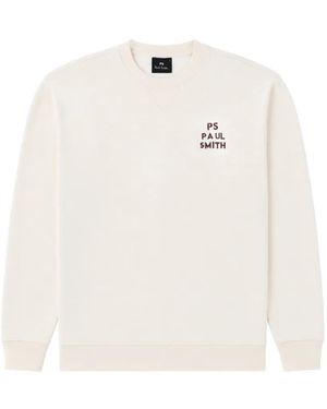 Paul Smith Sudadera De Algodón Con Logo Estampado - Blanco