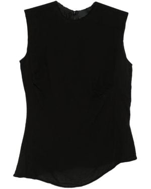 Marc Le Bihan Asymmetric Frayed-Edge Top - Black