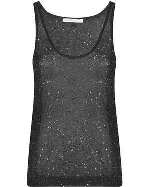 Patrizia Pepe Top Con Lentejuelas - Negro