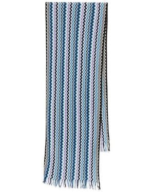 Missoni Zigzag-Pattern Scarf - Blue