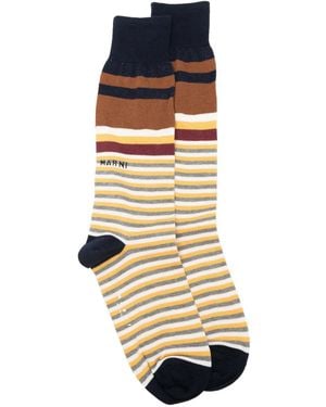 Marni Striped Cotton Socks - Metallic