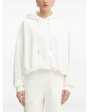 Trussardi Jersey Drawstring Hoodie - White