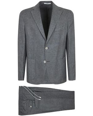 Eleventy Single-Breasted Notched-Lapel Blazer - Gray