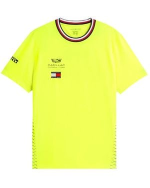 Tommy Hilfiger X Cadillac Formula 1 Logo-Print Crew-Neck T-Shirt - Yellow