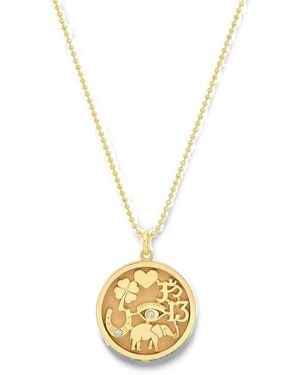 Jennifer Meyer Collier Good Luck Orné De Diamants - Métallisé