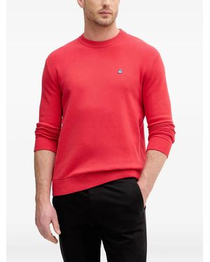 Benetton Logo-Embroidered Ribbed-Trim Jumper