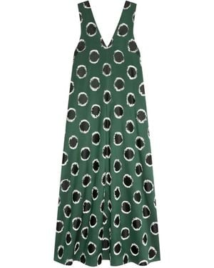 Dries Van Noten Fil Coupé Silk Maxi Dress - Green