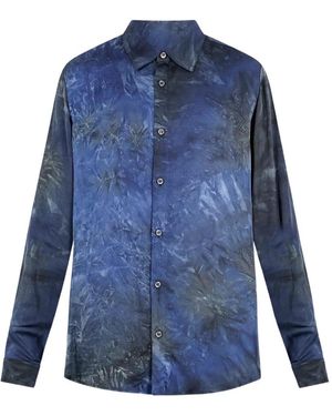 Yes London Hemd mit Batikmuster - Blau