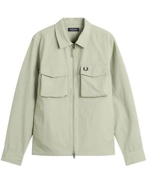 Fred Perry Ripstop Pocket Overshirt - White