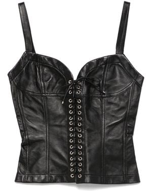 Ludovic de Saint Sernin Leather Bustier Top - Black