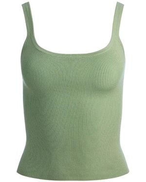 Alice + Olivia Shana Ribbed Tank Top - Green