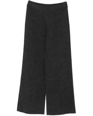 P.A.R.O.S.H. Fine-Knit Wide-Leg Pants - Black