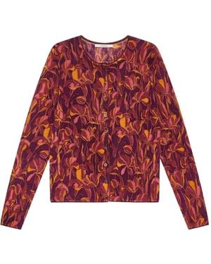 Maliparmi Floral Button Cardigan - Red