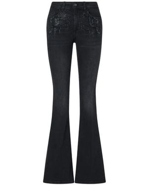 Liu Jo Bootcut Jeans With Rhinestones - Black